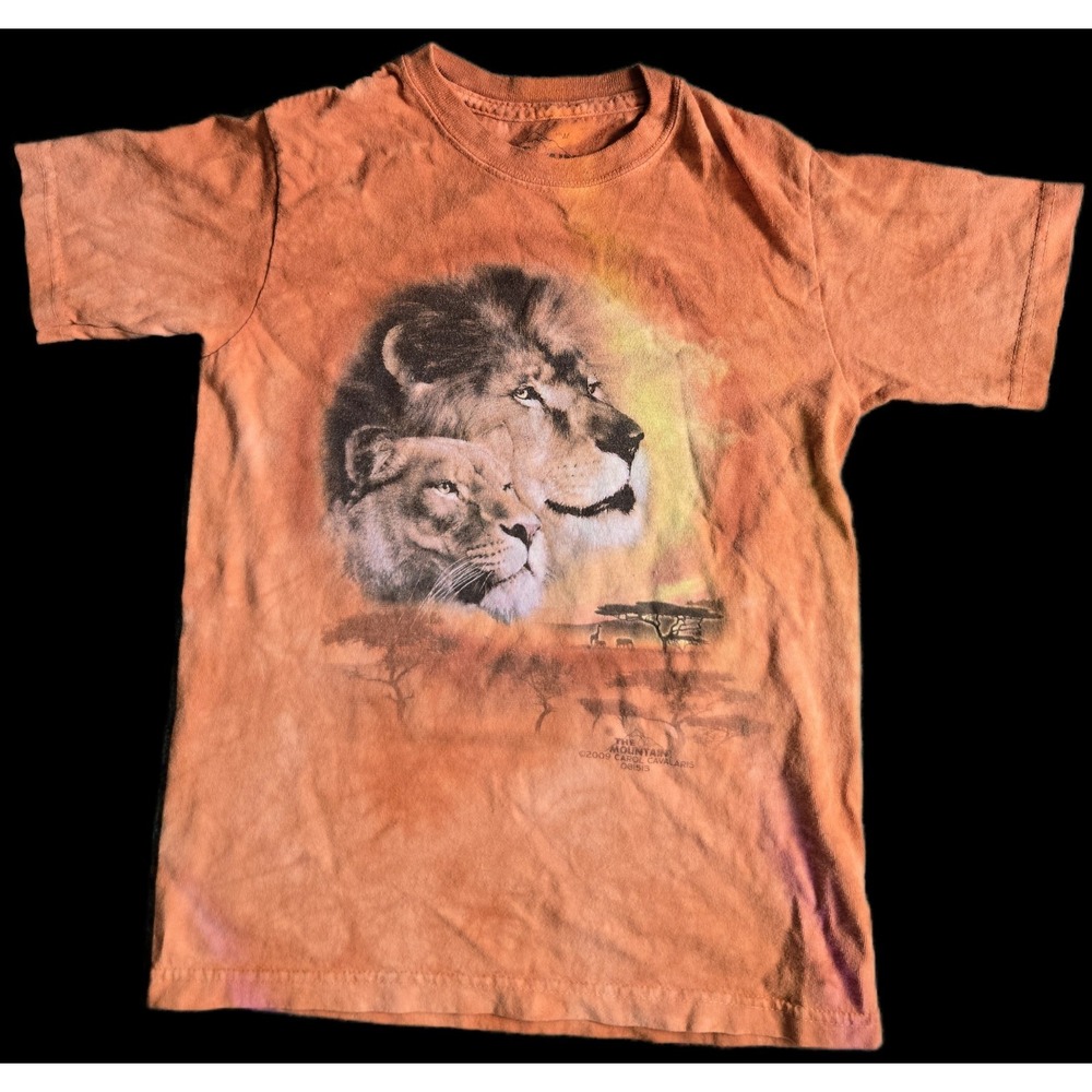 The Mountain Lion Shirt Orange Youth Size Medium Busch Gardens 100% Cotton